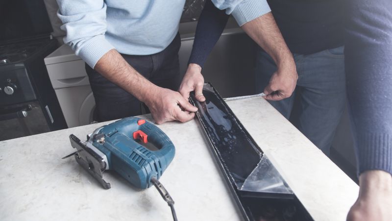 Skilled Installer Measuring Counter